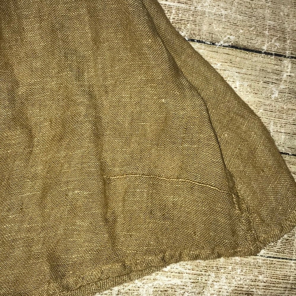 Flax Brown Linen Sleeveless Midi Dress Lagenlook - Picture 7 of 7